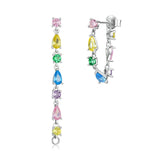 925 Silver Snowflake Ear Line Tassel Earrings