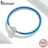 925 Silver Snowflake Clip Leather Bracelet Charm Pendant DIY Jewelry