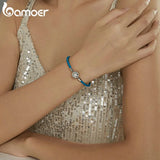 925 Silver Snowflake Clip Leather Bracelet Charm Pendant DIY Jewelry