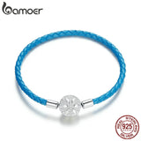 925 Silver Snowflake Clip Leather Bracelet Charm Pendant DIY Jewelry
