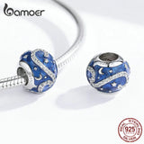 925 Silver Starry Sky Enamel Charm for European Bracelet DIY