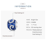 925 Silver Starry Sky Enamel Charm for European Bracelet DIY