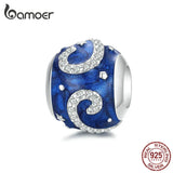 925 Silver Starry Sky Enamel Charm for European Bracelet DIY
