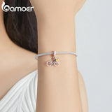 925 Sterling Silver Cartoon Car Key Charm Suv Pink Bicycle Minibus Bead