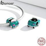 925 Sterling Silver Cartoon Car Key Charm Suv Pink Bicycle Minibus Bead
