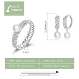 925 Silver Geometric Earrings Wheat Ears Silver Jewelry BSE446