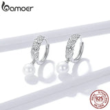 925 Silver Geometric Earrings Wheat Ears Silver Jewelry BSE446