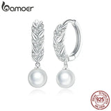 925 Silver Geometric Earrings Wheat Ears Silver Jewelry BSE446