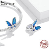 925 Silver Colorful Butterfly Metal Charm for Bracelet DIY Jewelry BSC405