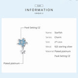 925 Silver Starfish Pendant Charm for Women Bracelet DIY