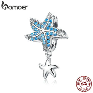925 Silver Starfish Pendant Charm for Women Bracelet DIY