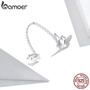 925 Silver Butterflies Earrings Women Engagement Jewelry