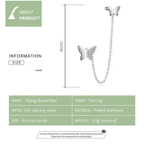925 Silver Butterflies Earrings Women Engagement Jewelry