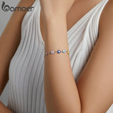 925 Silver Guardian Eye Bracelet Devil Eyes Chain Bracelet Women Jewelry SCB218