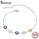 925 Silver Guardian Eye Bracelet Devil Eyes Chain Bracelet Women Jewelry SCB218