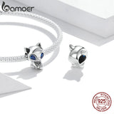 925 Silver Fox Charm Zircon Pendant for Bracelet Bangle DIY Gift SCC1808