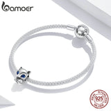925 Silver Fox Charm Zircon Pendant for Bracelet Bangle DIY Gift SCC1808