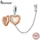 925 Silver Promise of Love Safety Chain Charm for DIY Bracelet BSC396