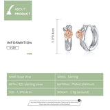 925 Silver Rose Vine Stud Earrings for Women and Men