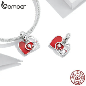 925 Silver Stethoscope Heart Charm for Bracelet Necklace