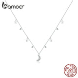925 Silver Moon & Star Pendant Necklace for Women SCN420