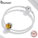 Bee Honey Jar 925 Sterling Silver Charm Golden Oil Bead Bracelet DIY Jewelry