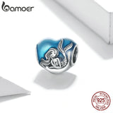 Mermaid Heart 925 Sterling Silver Charm Pendant for Bracelet Making