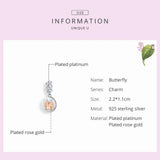 Biocolor Rose Butterfly Pendant Charm for Women
