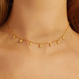 CZ Link Chain Necklace Choker 925 Sterling Silver Jewelry