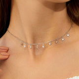 CZ Link Chain Necklace Choker 925 Sterling Silver Jewelry
