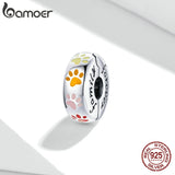 Colorful Paw Clip Stopper 925 Sterling Silver Charm Bead for Bracelet