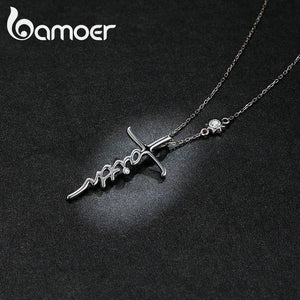 Cross Faith Crystal 925 Silver Necklace Choker Jewelry BSN231