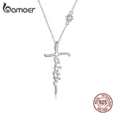 Cross Faith Crystal 925 Silver Necklace Choker Jewelry BSN231