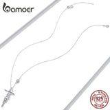 Cross Faith Crystal 925 Silver Necklace Choker Jewelry BSN231
