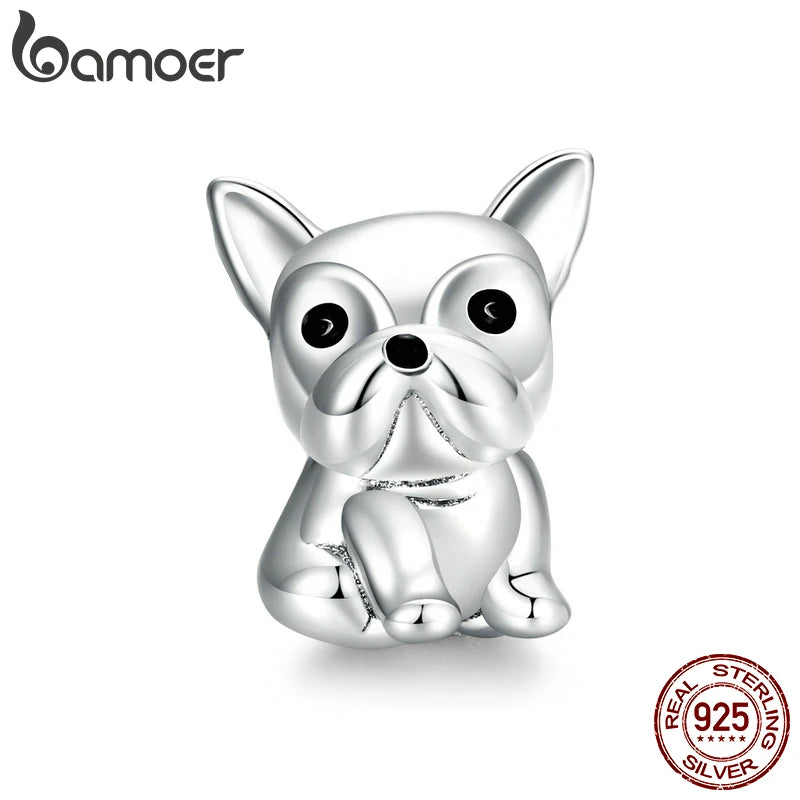 925 Silver Bulldog Metal Bead for Women Jewelry Making