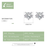 Cat Ear Stud Earrings Sterling Silver Clear CZ Jewelry BSE205