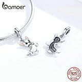 Chihuahua Dog Pendant Charm Silver 925 Pink Enamel Ear