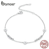 Daisy Flower Chain Bracelet 925 Sterling Silver Women Girl Accessory