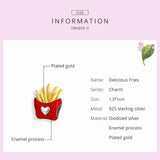 Fries Metal Beads Sterling Silver Enamel Charm for Bracelet DIY
