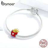 Fries Metal Beads Sterling Silver Enamel Charm for Bracelet DIY
