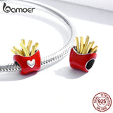 Fries Metal Beads Sterling Silver Enamel Charm for Bracelet DIY