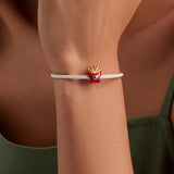 Fries Metal Beads Sterling Silver Enamel Charm for Bracelet DIY