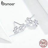 925 Sterling Silver Dog Paw Stud Earrings