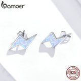 Opal Lightning Stud Earrings Sterling Silver 925