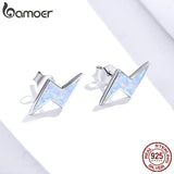 Opal Lightning Stud Earrings Sterling Silver 925