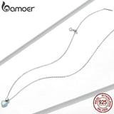 925 Silver CZ Choker Necklace Heart Pendant Chain for Women