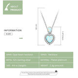 925 Silver CZ Choker Necklace Heart Pendant Chain for Women
