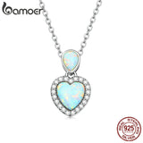925 Silver CZ Choker Necklace Heart Pendant Chain for Women