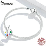 925 Silver Colorful Palette Charm for Women Bracelet DIY