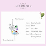 925 Silver Colorful Palette Charm for Women Bracelet DIY